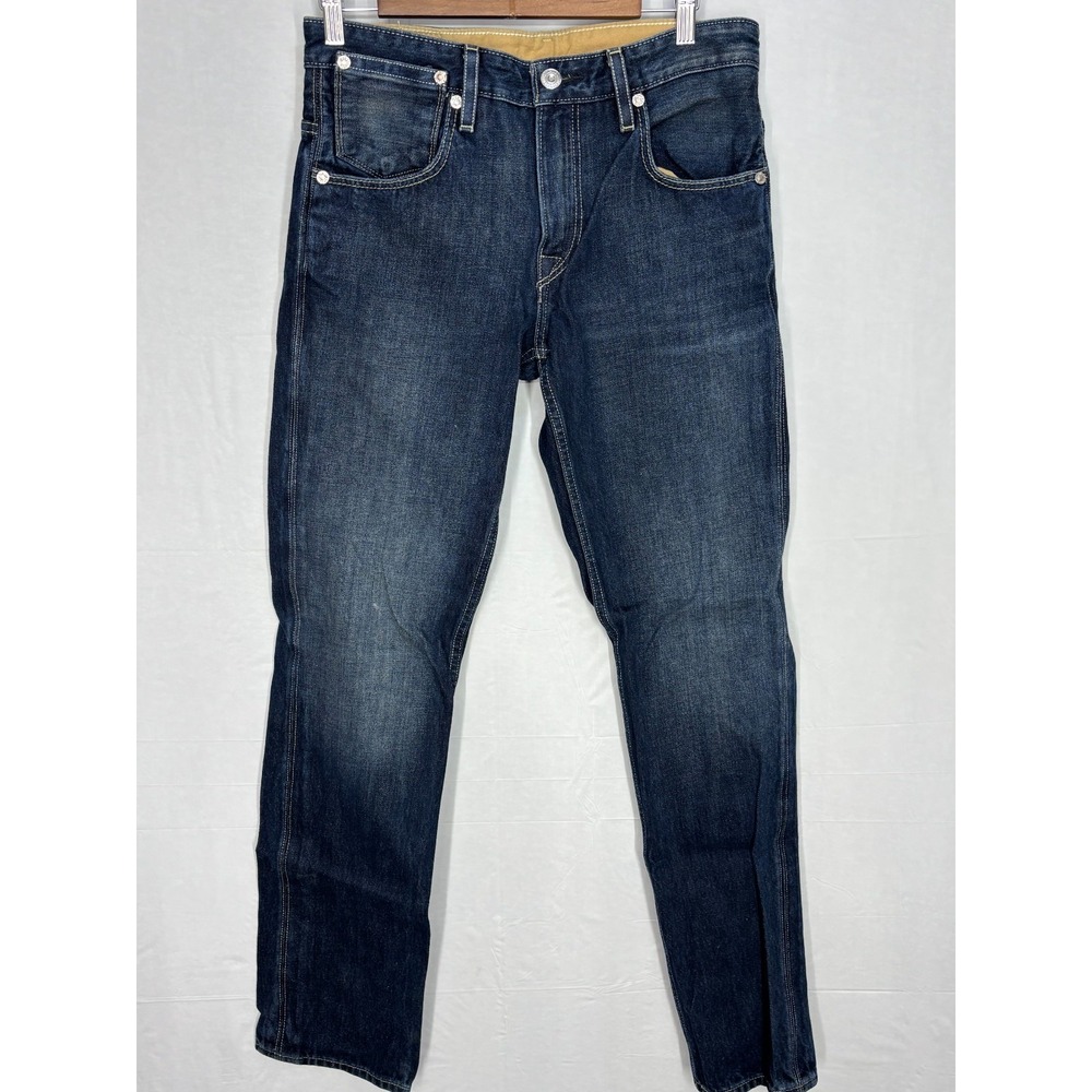 Levi's 511 Straight Leg Jeans Mens Blue Denim Dark‎ Wash 5-Pocket Whisker 32x34